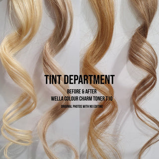 Before and After - Wella Colour Charm Toner - T10 Pale Blonde - Tint Department Australia