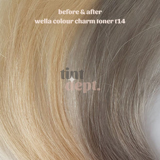 Before and After Wella Colour Charm Toner T14